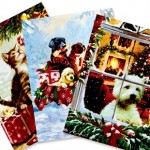 Set Of Three Christmas LED Canvas Prints