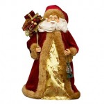 Burgundy Santa with Lantern and Presents Sack