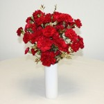 Red andamp; Gold Carnations 20 Stems + Vase